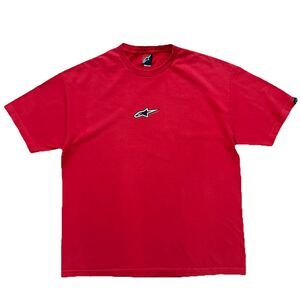 Vintage Y2K AlpineStars Men’s XL Red Graphic T Shirt Motocross Center Logo